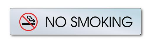 No Smoking Sign - Brushed  Aluminum