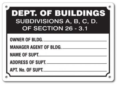 7x10&quot; Metal Dob Subdivisions Sign (1/ea)