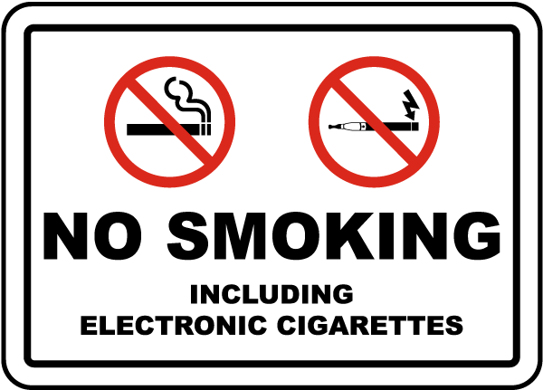 7x9 Metal Non Smoking Or Electronic Cigarette Sign