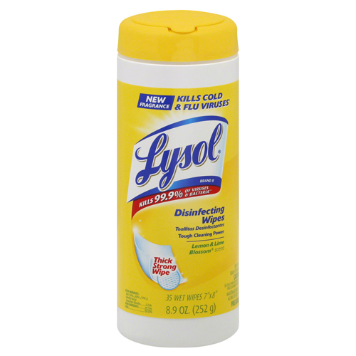 Disinfecting Wipes Lemon Scent 80/canister Lysol 6/cs 77182