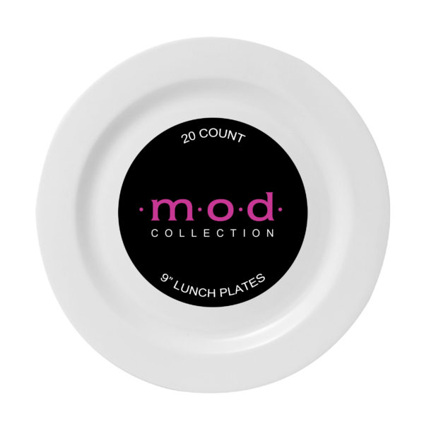 9&quot; Mod Round Collection Round  White Plates 20 Pack (12/cs)