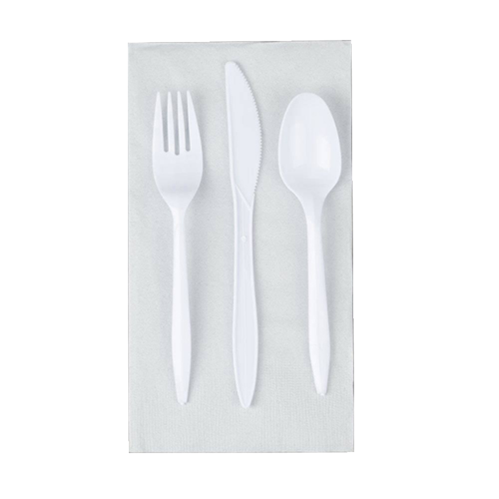 Cutlery Kit Wrapped  Tsp,Frk,Knf,Npk, M/w 4pc 