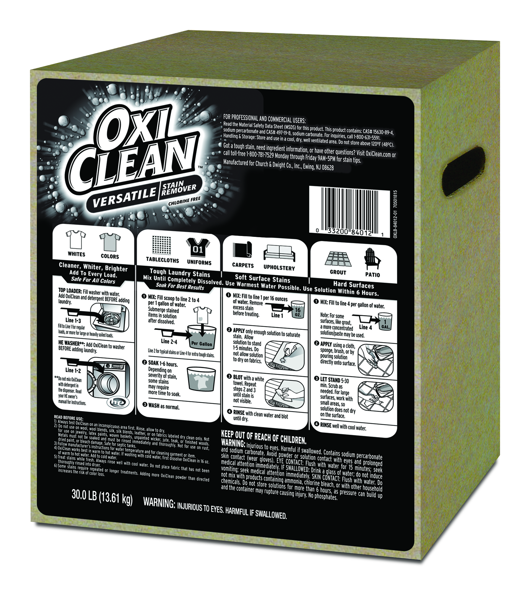 Oxi Clean Stain Remover 30 Lbs. (1/bx)