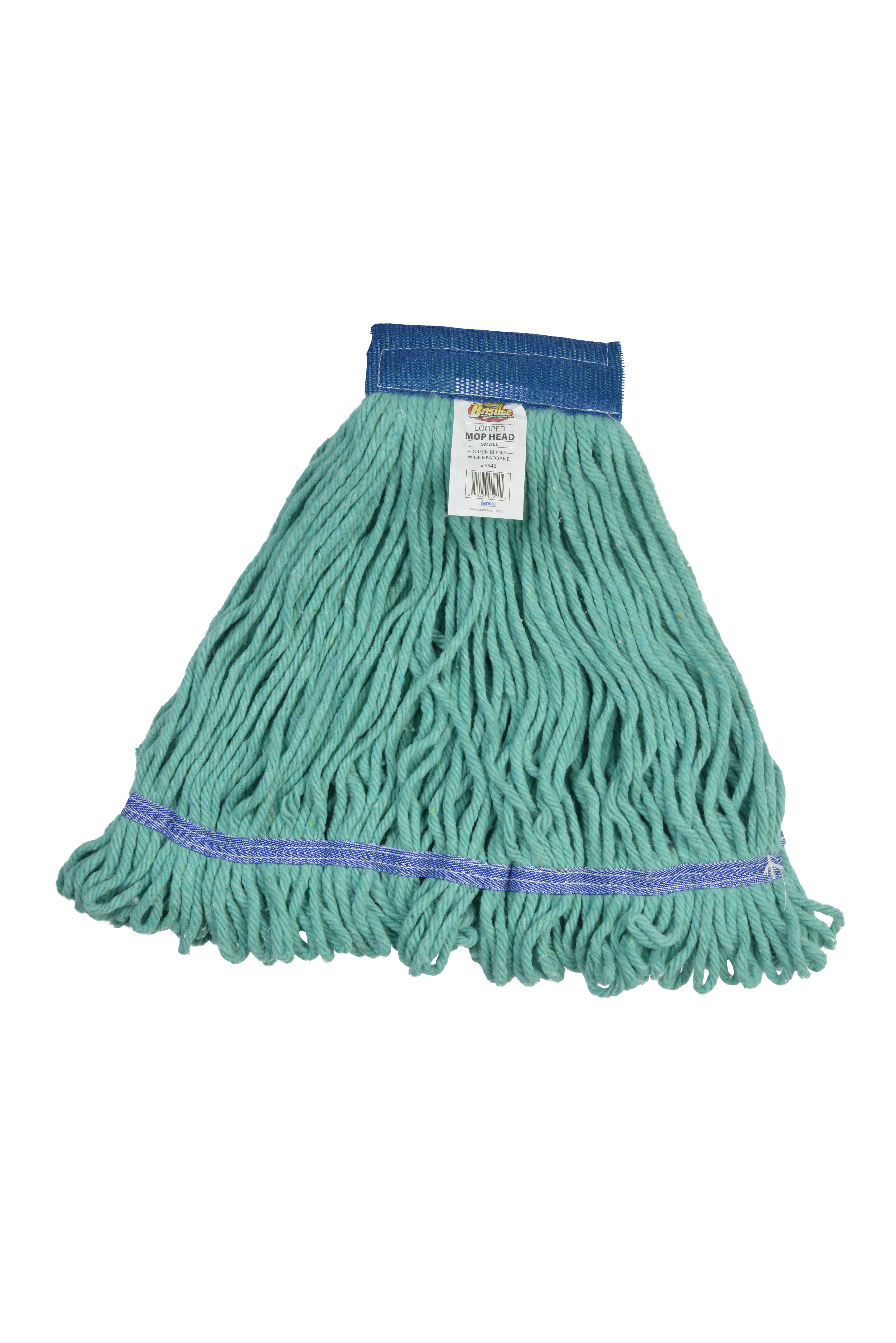 Mop Head Looped End Blended  Small 5&quot; Green 12/cs 3340