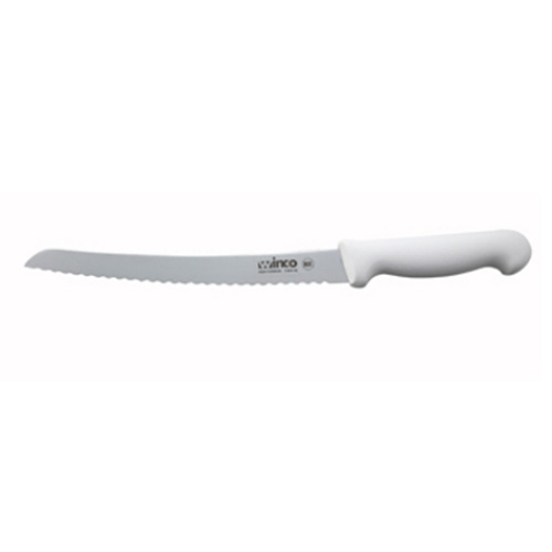 Knife Bread Curved 9.5&quot; White  Handle 1/ea Kwp-91