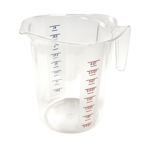 Cup Measuring Poly 4qt Clear  1/ea Pmcp-400