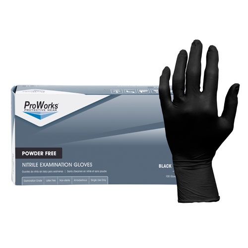 ProWorks Nitrile Exam PF Black 
5 mil Medium (1000/cs)