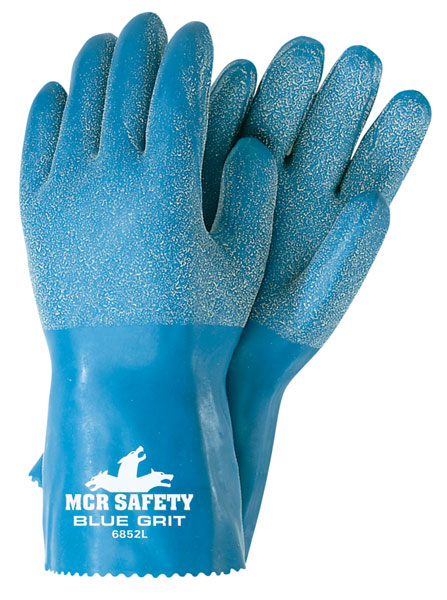 Blue Grit Rubber Glove (12/dz )