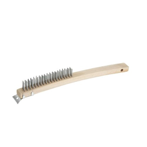 Bristle Brush 14&quot; Wire W/scraper