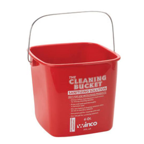 Bucket Sanitizing 6qt Red 1/ea  Ppl-6r                   