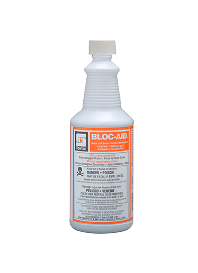 Bloc-Aid Non-Acid Liquid Drain  Cleaner &amp; Maintainer (12/cs)