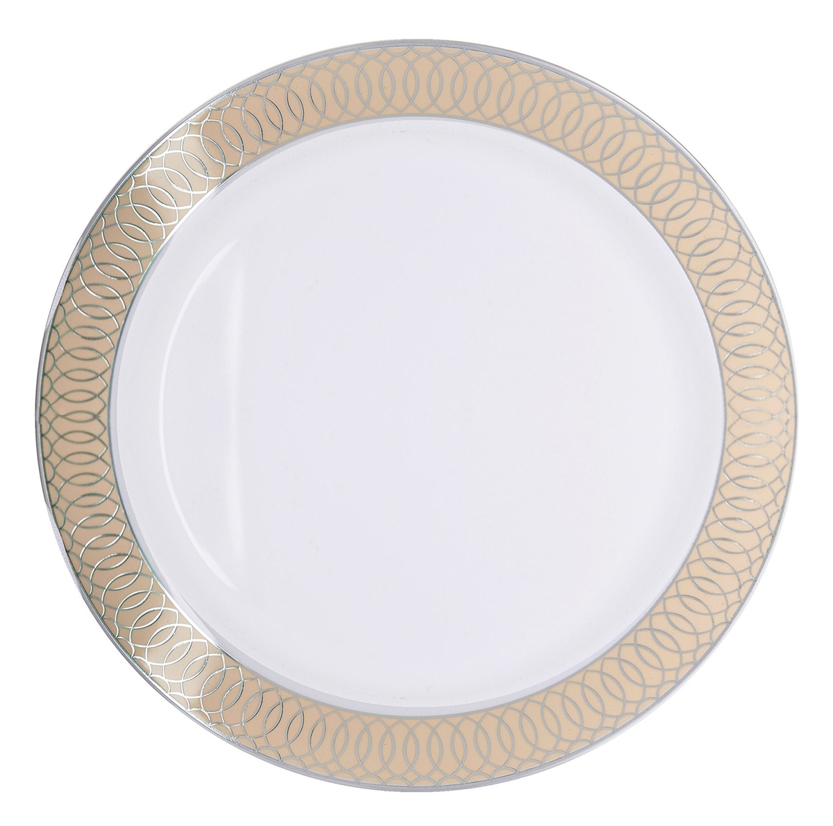 Spiral Collection 7&quot; Plate Ivory/Silver (120/cs)