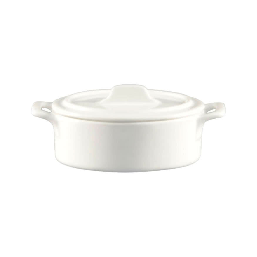 16 Oz Porcelain Gourmet Jar W/lid (12/dz)