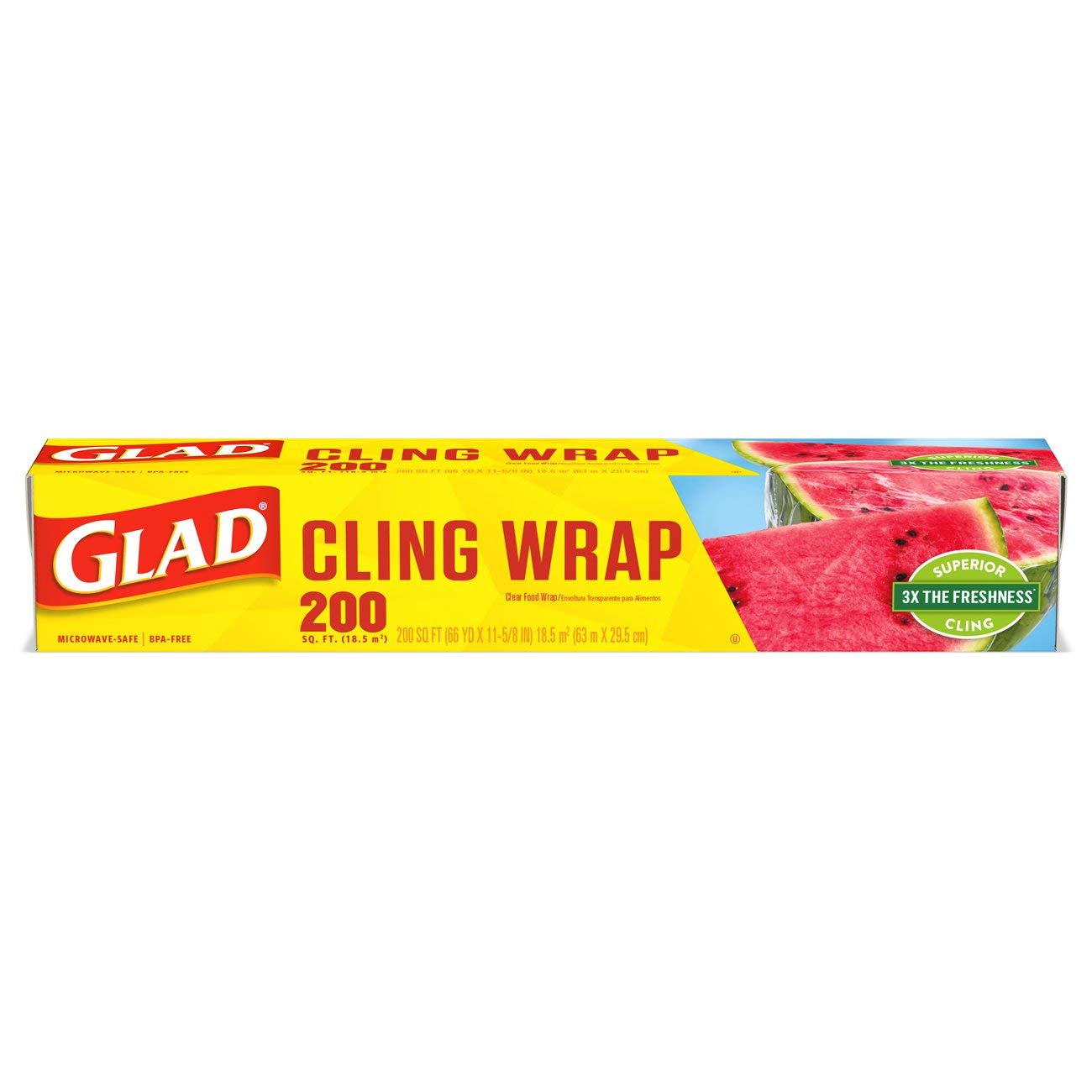 Glad ClingWrap Plastic Food Wrap 200 SQF (12/cs)