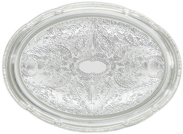 Tray Serving Oval 18.75x13  Chrome Plated Cmt-1318