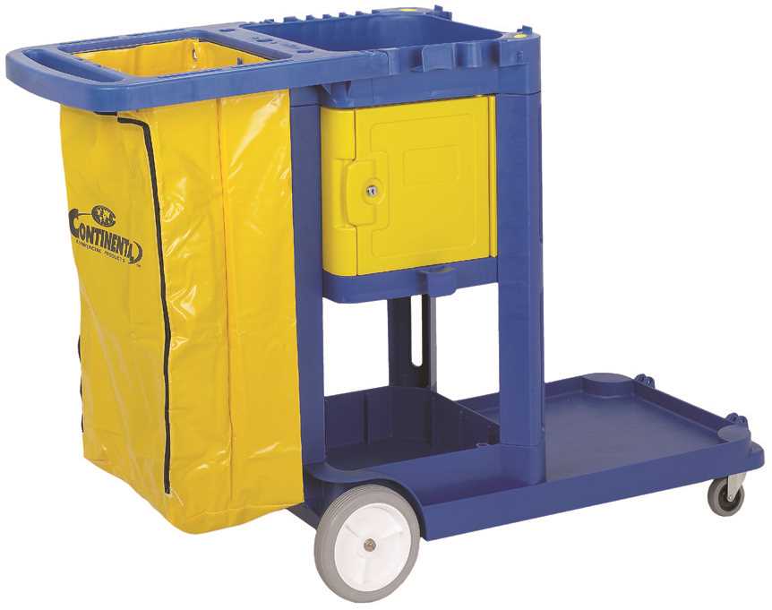 Convertible Yellow Janitor Cart Optional Locking