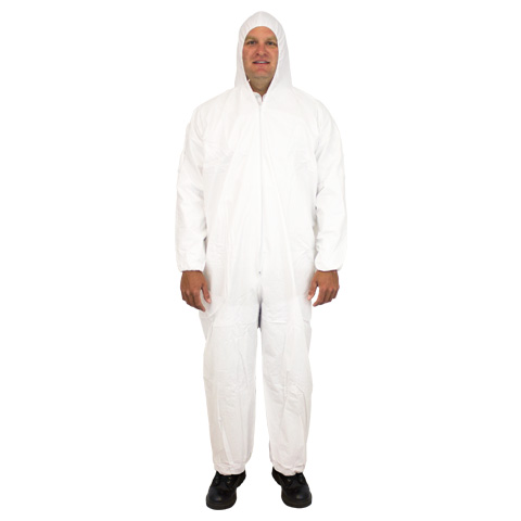 White Bb Coveralls With Hood  X-LG (25/cs)
