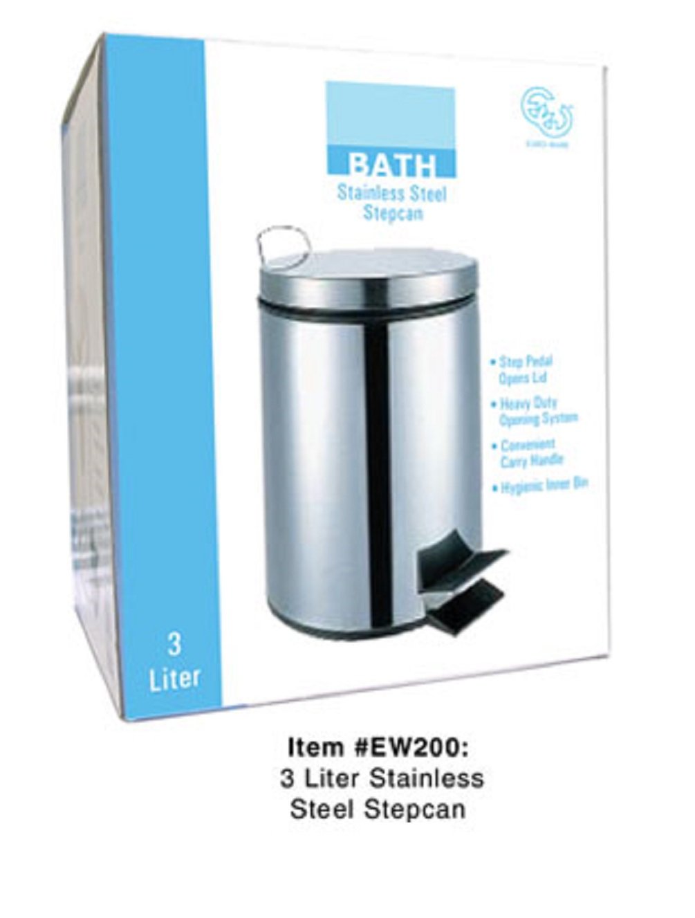 3 Liter Stainless Steel Step Can (1/ea)