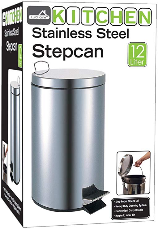 12 Liter Stainless Steel Step Can (1/ea)