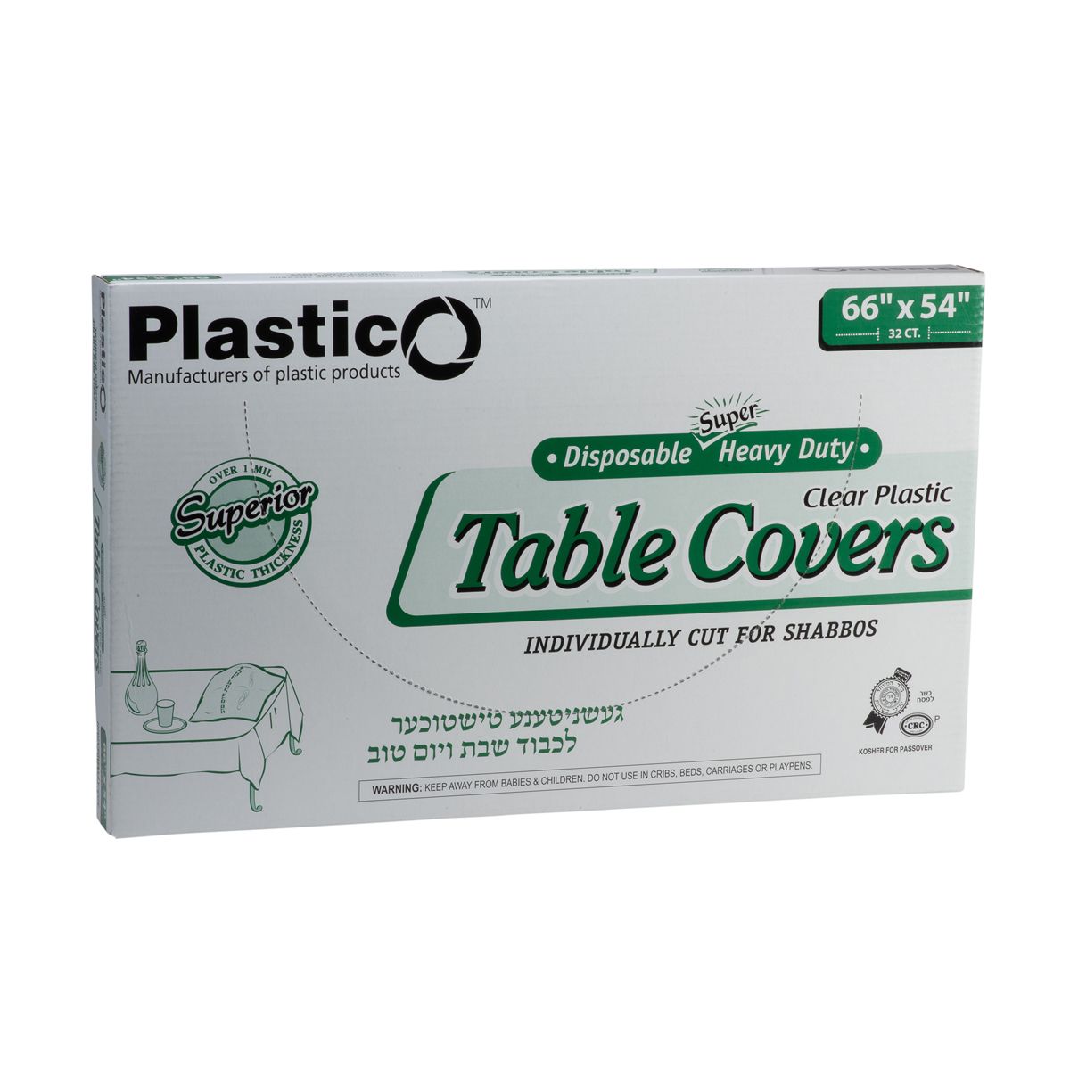 Plastico XH Clear Tablecloth 66x54 32 Count (10/cs)