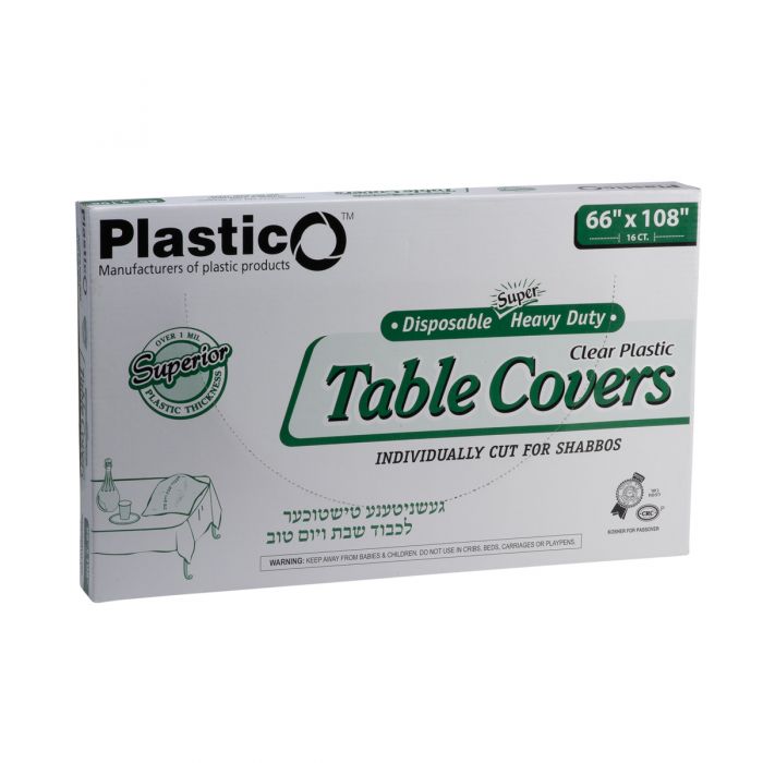 Plastico XH Clear Tablecloth 66 x 108 16 Count (10/cs)