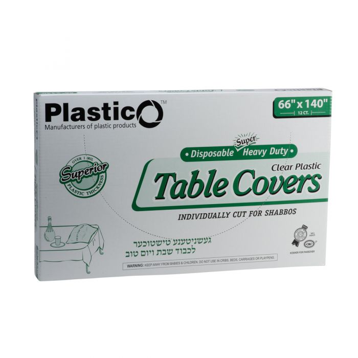 Plastico XH Clear Tablecloth 66x140 12 Count (10/cs)