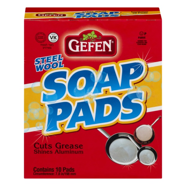 Gefen Steel Wool Soap Pads 10 Count (24/cs)