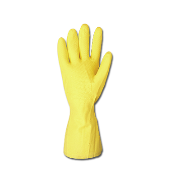 Flock Lined Yellow Latex Glove - Lg. (12/dz)