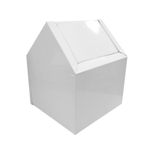 Swing Top Double Entry White  Receptacle