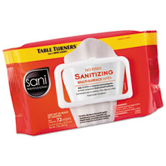 Sani No-Rinse Sanitizing  Multi-Surface Wipes 72/pk 
