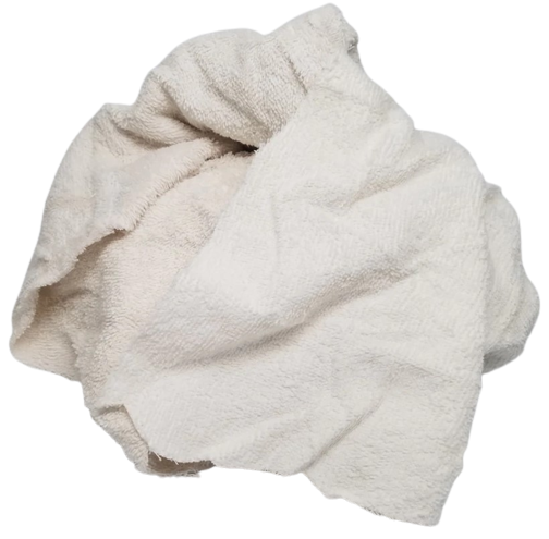 White Terry Towel Rags 25/lbs (1/bx)