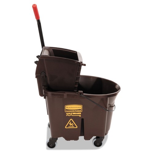Bucket &amp; Wringer Combo Side  Press Wavebreak 35qt Brown 