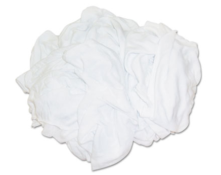White T-shirt Rags 25/lbs (1/bx)