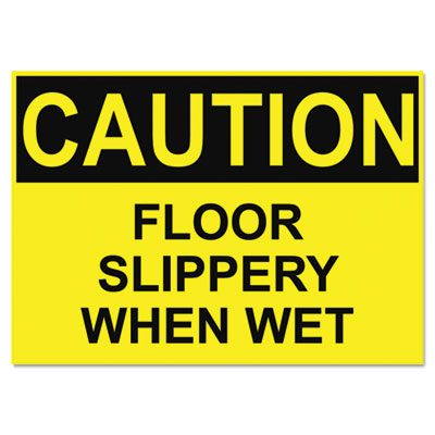 OSHA Safety Signs CAUTION SLIPPERY WHEN WET Yellow