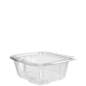 Container Plastic Hinged 32oz  Flat Lid Clearpac 200/cs 