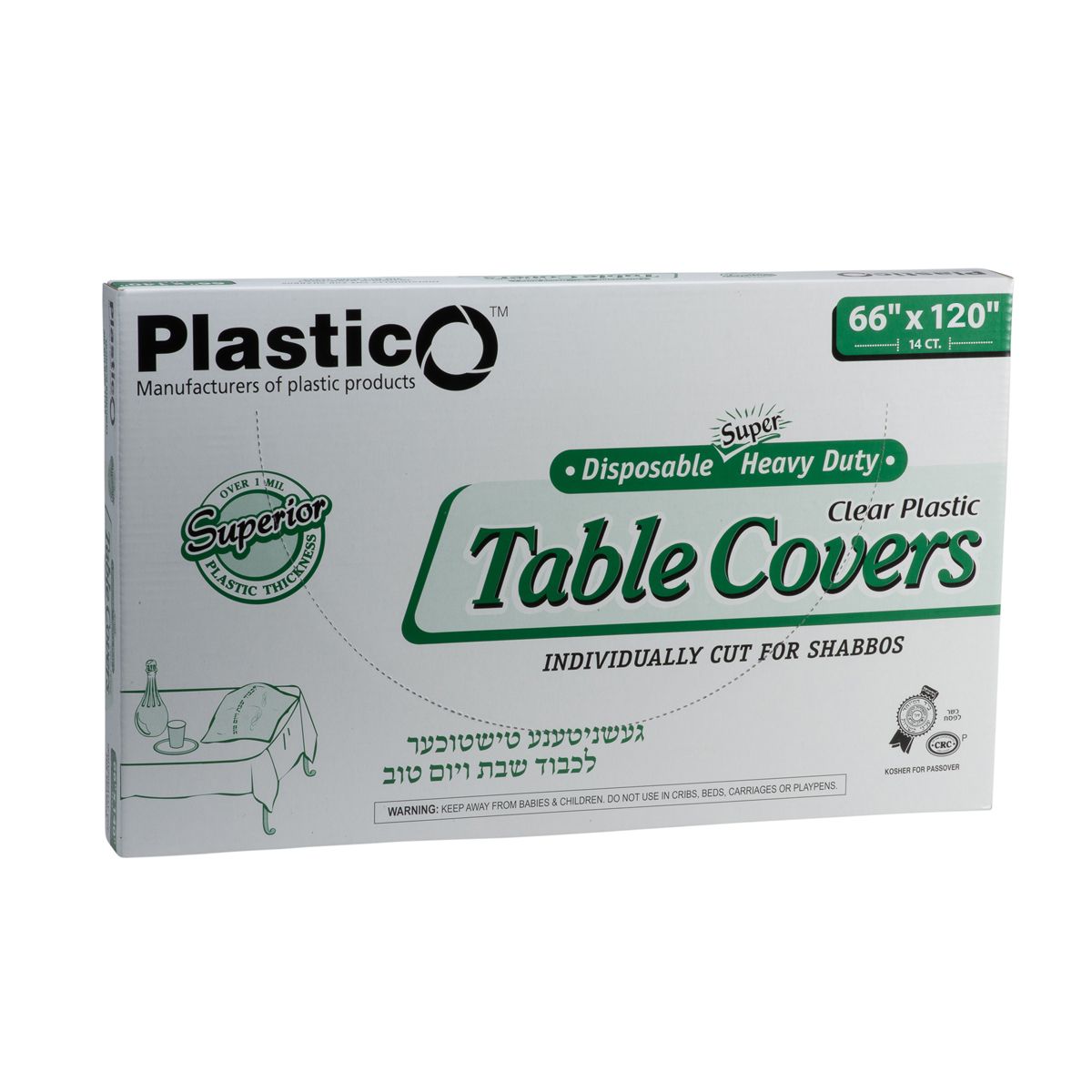 Plastico XH Clear Tablecloth 66x120 14 Count (10/cs)