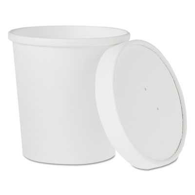 16 oz White Paper Food  Container And Lid (250/cs)