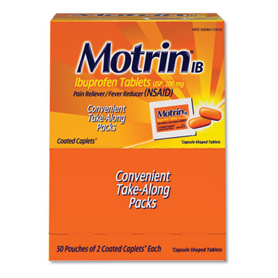 Motrin Ibuprofen Tablets 2-pack (50/bx)