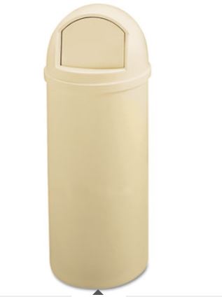 Marshal Classic Round  Receptacle 25 gal Beige (1/ea)